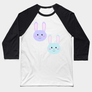 Kawaii Blue Purple Cute Bunny Rabbit Baseball T-Shirt